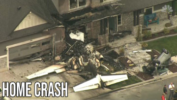 PILOT CRASHED INTO HIS HOME