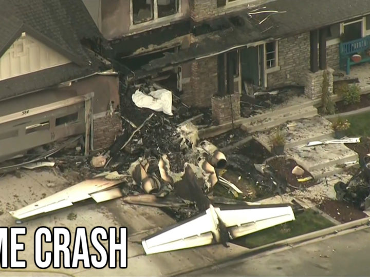 PILOT CRASHED INTO HIS HOME